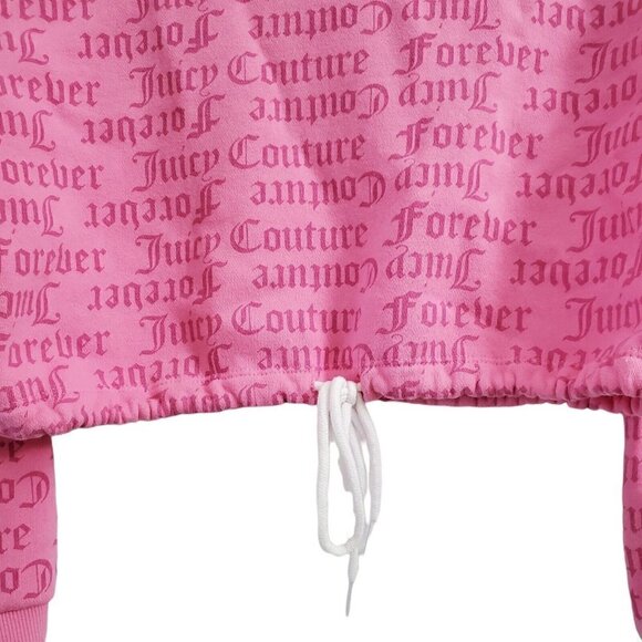 Juicy Couture x Forever 21 Crop Sweater‎ Small Pink Fleece Pullover Barbiecore - Picture 3 of 9